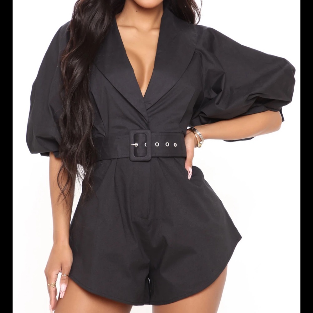 Pamela Poplin Romper- black